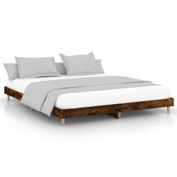 vidaXL Bettgestell Räuchereiche 180x200 cm Holzwerkstoff