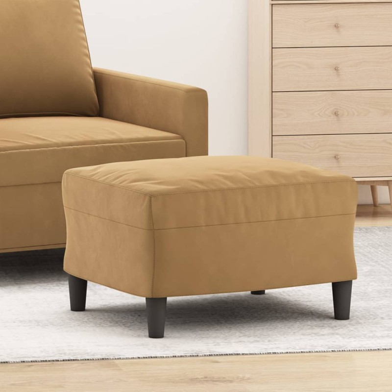 vidaXL Fußhocker Braun 60x50x41 cm Samt vidaXL Fußhocker Braun 60x50x41 cm Samt