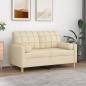 vidaXL Zierkissen 2 Stk. Creme Ø15x50 cm Stoff vidaXL Zierkissen 2 Stk. Creme Ø15x50 cm Stoff
