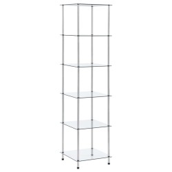 vidaXL Regal mit 6 Ablagen Transparent 40x40x160 cm Hartglas