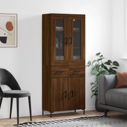 Highboard Braun Eichen-Optik 69,5x34x180 cm Holzwerkstoff