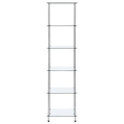 vidaXL Regal mit 6 Ablagen Transparent 40x40x160 cm Hartglas