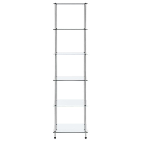 vidaXL Regal mit 6 Ablagen Transparent 40x40x160 cm Hartglas