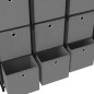 vidaXL Würfel-Regal mit Boxen 12 Fächer Schwarz 103x30x141 cm Stoff vidaXL Würfel-Regal mit Boxen 12 Fächer Schwarz 103x30x141 cm Stoff