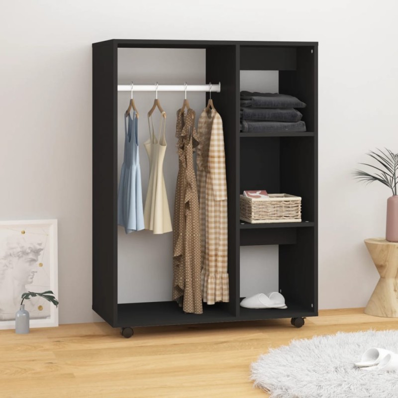 vidaXL Kleiderschrank Schwarz 80x40x110 cm Holzwerkstoff vidaXL Kleiderschrank Schwarz 80x40x110 cm Holzwerkstoff