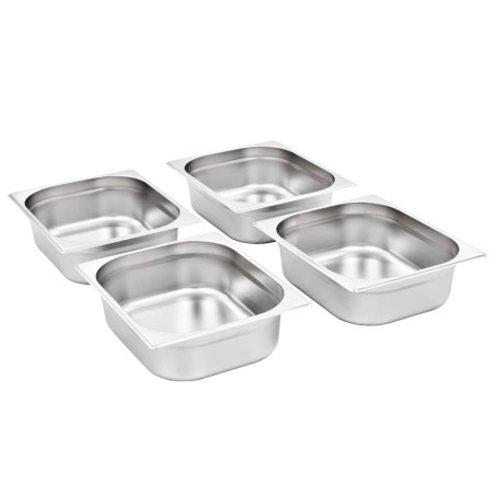 vidaXL Gastronormbehälter 4 Stk. GN 1/2 100 mm Edelstahl