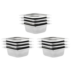 vidaXL Gastronormbehälter 12 Stk. GN 1/6 65 mm Edelstahl 