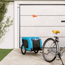 vidaXL Fahrradanhänger Hunde Blau und Schwarz Oxford-Gewebe und Eisen
