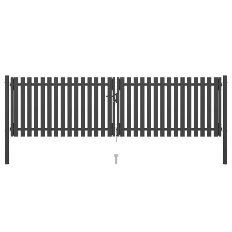 vidaXL Gartentor Stahl 4x1,25 m Anthrazit vidaXL Gartentor Stahl 4x1,25 m Anthrazit