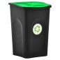 vidaXL Mülleimer mit Klappdeckel 50L Schwarz und Grün vidaXL Mülleimer mit Klappdeckel 50L Schwarz und Grün
