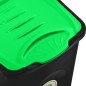 vidaXL Mülleimer mit Klappdeckel 50L Schwarz und Grün vidaXL Mülleimer mit Klappdeckel 50L Schwarz und Grün
