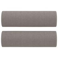 vidaXL Zierkissen 2 Stk. Taupe Ø15x50 cm Stoff