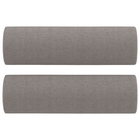 vidaXL Zierkissen 2 Stk. Taupe Ø15x50 cm Stoff