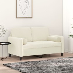 vidaXL Zierkissen 2 Stk. Creme Ø15x50 cm Samt