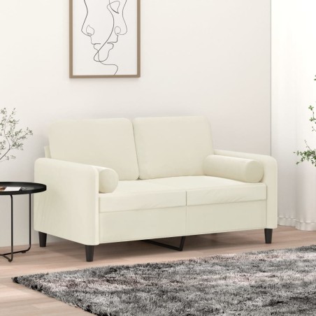 vidaXL Zierkissen 2 Stk. Creme Ø15x50 cm Samt
