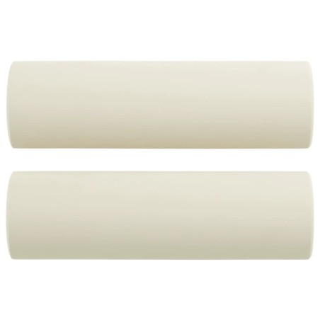 vidaXL Zierkissen 2 Stk. Creme Ø15x50 cm Samt