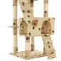 vidaXL Katzen-Kratzbaum mit Sisal-Säulen 170 cm Beige Pfoten-Aufdruck vidaXL Katzen-Kratzbaum mit Sisal-Säulen 170 cm Beige Pfoten-Aufdruck