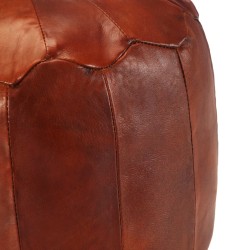 vidaXL Pouf Hellbraun 40 x 35 cm Echtes Ziegenleder