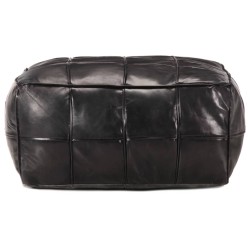 vidaXL Pouf Schwarz 60 x 60 x 30 cm Echtes Ziegenleder