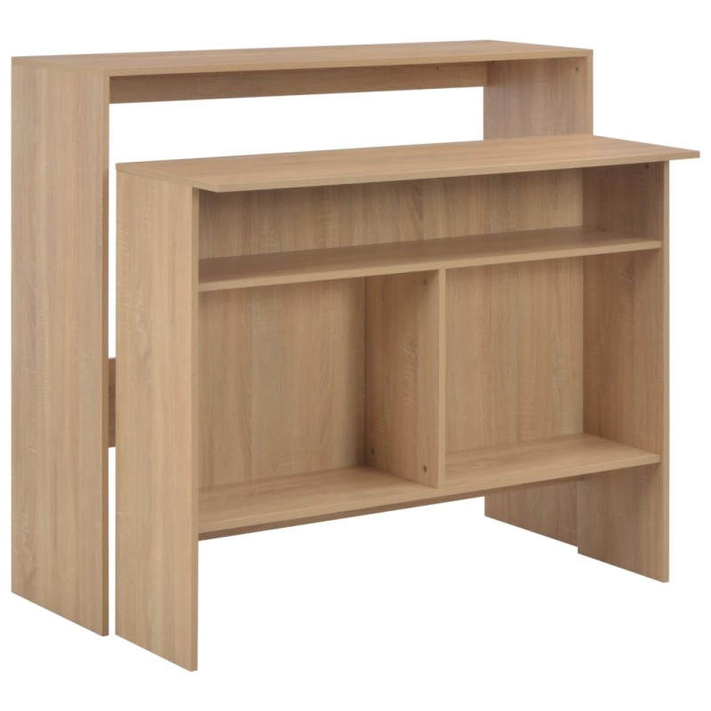 vidaXL Bartisch mit 2 Tischplatten Eichenoptik 130x40x120 cm vidaXL Bartisch mit 2 Tischplatten Eichenoptik 130x40x120 cm