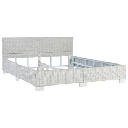 vidaXL Bettgestell Grau Natur Rattan 160 x 200 cm