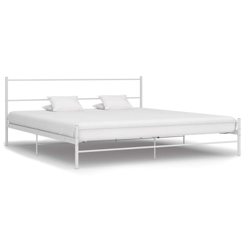vidaXL Bettgestell Weiß Metall 180×200 cm vidaXL Bettgestell Weiß Metall 180×200 cm