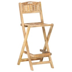 vidaXL Klappbare Garten-Barstühle 2 Stk. Massivholz Mango