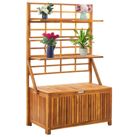 vidaXL Aufbewahrungstruhe mit Rankgitter 99x55x160cm Massivholz Akazie