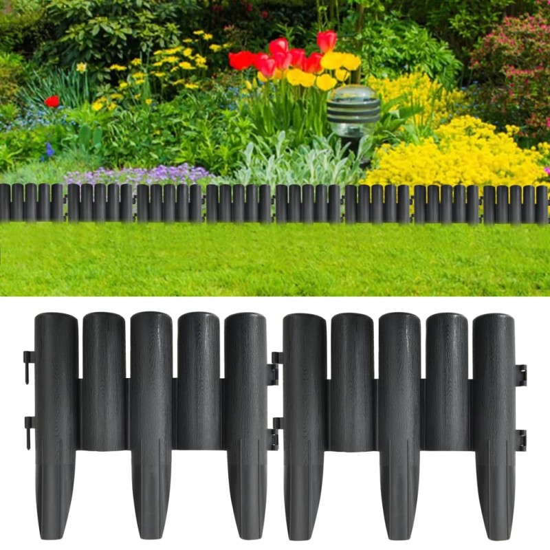 vidaXL Rasenkanten 36 Stk. Anthrazit 10 m PP vidaXL Rasenkanten 36 Stk. Anthrazit 10 m PP