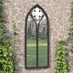 vidaXL Gartenspiegel Schwarz 100x45 cm Eisen 