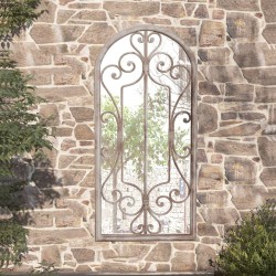 vidaXL Gartenspiegel Sand 100x45 cm Eisen