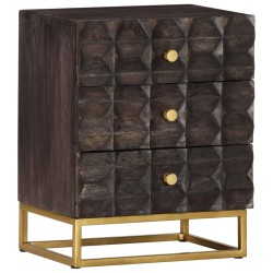 vidaXL Nachttisch Schwarz 40x30x50 cm Massivholz Mango 