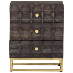 vidaXL Nachttisch Schwarz 40x30x50 cm Massivholz Mango 