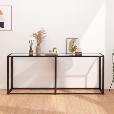 vidaXL Konsolentisch Transparent 180x35x75,5 cm Hartglas