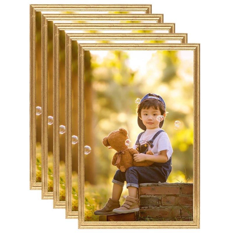 vidaXL Bilderrahmen Collage 5 Stk. für Wand Golden 42x59,4 cm MDF vidaXL Bilderrahmen Collage 5 Stk. für Wand Golden 42x59,4 cm MDF