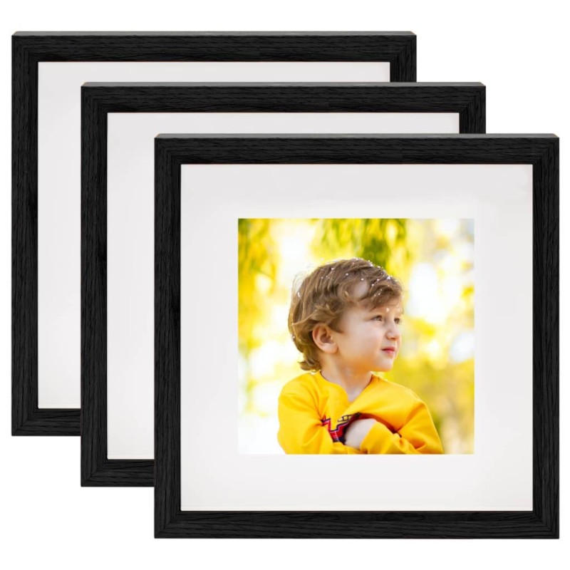 vidaXL 3D-Box-Bilderrahmen 3 Stk. Schwarz 23x23cm für 13x13cm Bild vidaXL 3D-Box-Bilderrahmen 3 Stk. Schwarz 23x23cm für 13x13cm Bild