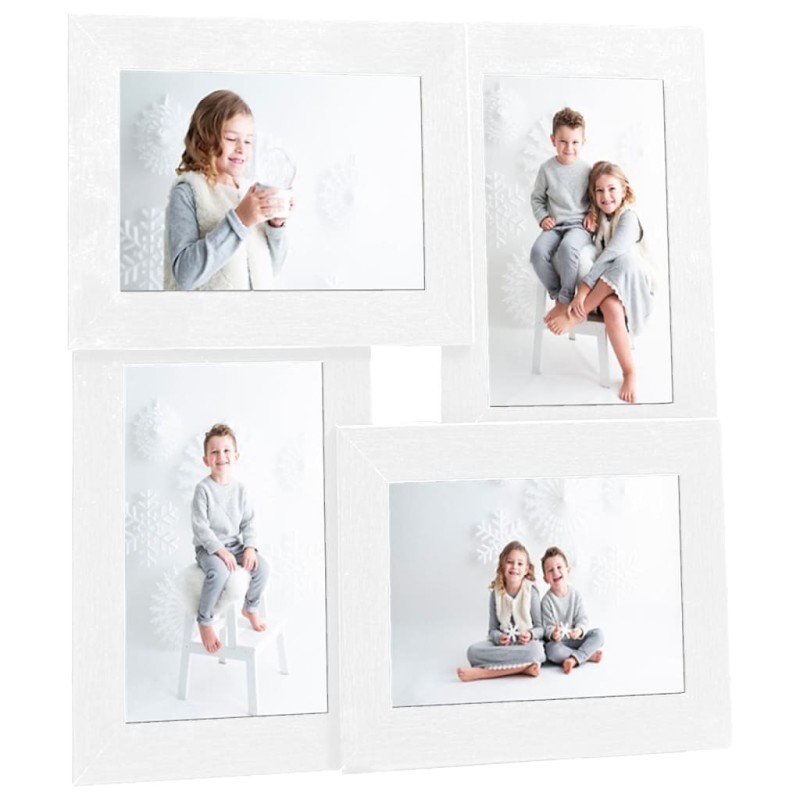 vidaXL Collage Bilderrahmen für 4x(13x18 cm) Fotos Weiß MDF vidaXL Collage Bilderrahmen für 4x(13x18 cm) Fotos Weiß MDF
