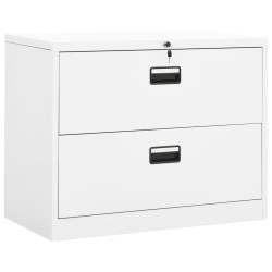 vidaXL Aktenschrank Weiß 90x46x72,5 cm Stahl