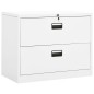 vidaXL Aktenschrank Weiß 90x46x72,5 cm Stahl vidaXL Aktenschrank Weiß 90x46x72,5 cm Stahl