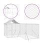 vidaXL Outdoor-Hundezwinger mit Dach Silbern 4x4x2,5m Verzinkter Stahl vidaXL Outdoor-Hundezwinger mit Dach Silbern 4x4x2,5m Verzinkter Stahl