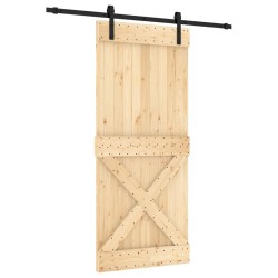 vidaXL Schiebetür mit Beschlag 90x210 cm Massivholz Kiefer