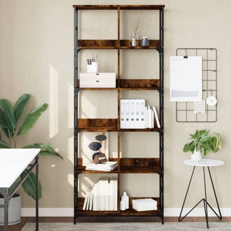 vidaXL Bücherregal Räuchereiche 78,5x33x188,5 cm Holzwerkstoff