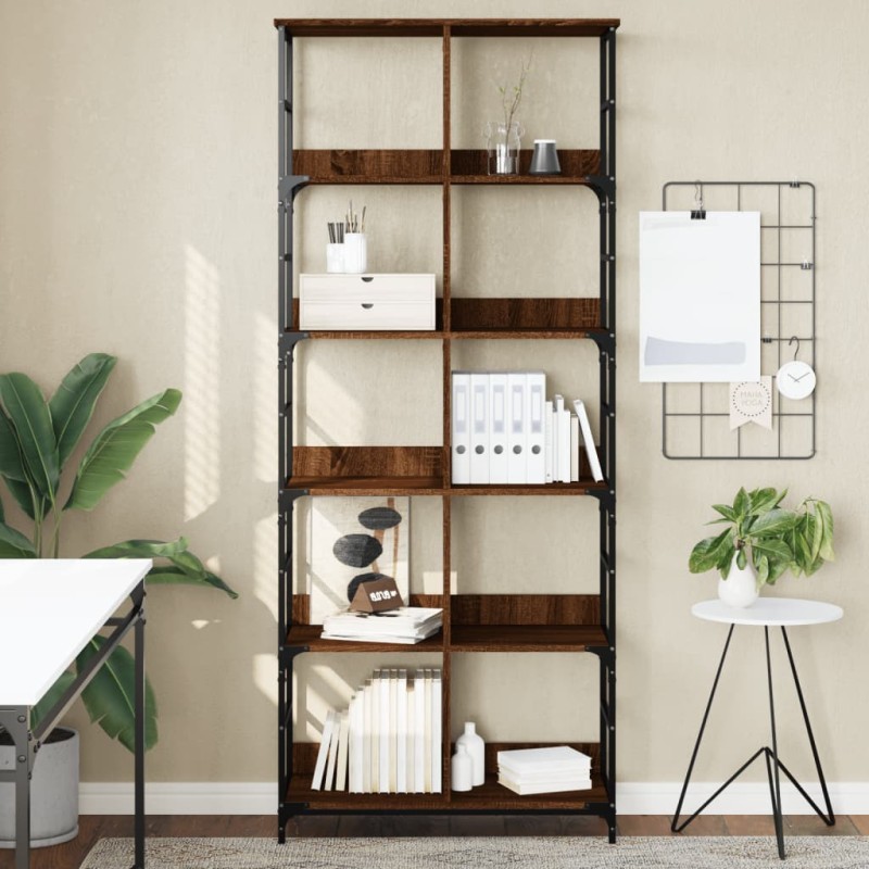 vidaXL Bücherregal Braun Eichen-Optik 78,5x33x188,5 cm Holzwerkstoff vidaXL Bücherregal Braun Eichen-Optik 78,5x33x188,5 cm Holzwerkstoff