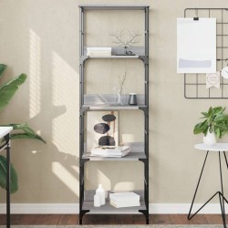 vidaXL Bücherregal Grau Sonoma 50x33x153 cm Holzwerkstoff