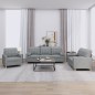 vidaXL 3-tlg. Sofagarnitur mit Kissen Hellgrau Stoff vidaXL 3-tlg. Sofagarnitur mit Kissen Hellgrau Stoff