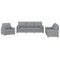 vidaXL 3-tlg. Sofagarnitur mit Kissen Hellgrau Stoff vidaXL 3-tlg. Sofagarnitur mit Kissen Hellgrau Stoff