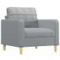 vidaXL 3-tlg. Sofagarnitur mit Kissen Hellgrau Stoff vidaXL 3-tlg. Sofagarnitur mit Kissen Hellgrau Stoff