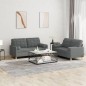 vidaXL 2-tlg. Sofagarnitur mit Kissen Dunkelgrau Stoff vidaXL 2-tlg. Sofagarnitur mit Kissen Dunkelgrau Stoff