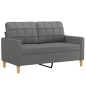vidaXL 2-tlg. Sofagarnitur mit Kissen Dunkelgrau Stoff vidaXL 2-tlg. Sofagarnitur mit Kissen Dunkelgrau Stoff