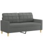 vidaXL 2-tlg. Sofagarnitur mit Kissen Dunkelgrau Stoff vidaXL 2-tlg. Sofagarnitur mit Kissen Dunkelgrau Stoff
